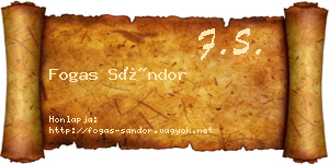 Fogas Sándor névjegykártya